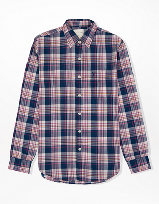 AE Plaid Slim Fit Button-Up Shirt