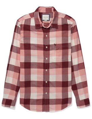 AE Camisa con botones Slim Fit de diseño escocés