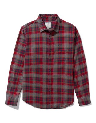 AE Camisa con botones Slim Fit de diseño escocés