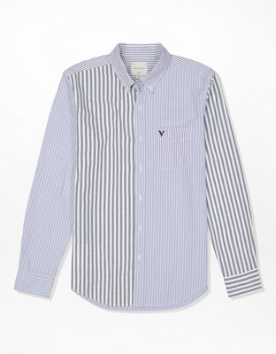 AE Plaid Poplin Button-Up Shirt