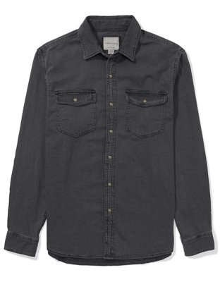AE Two-Pocket Denim Button-Up Shirt