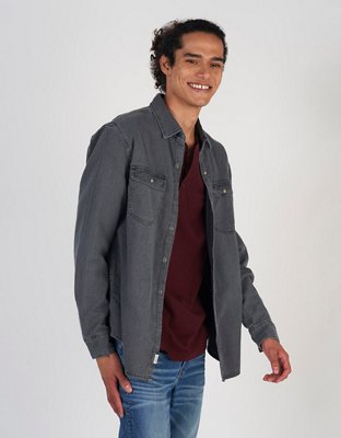 AE Two-Pocket Denim Button-Up Shirt