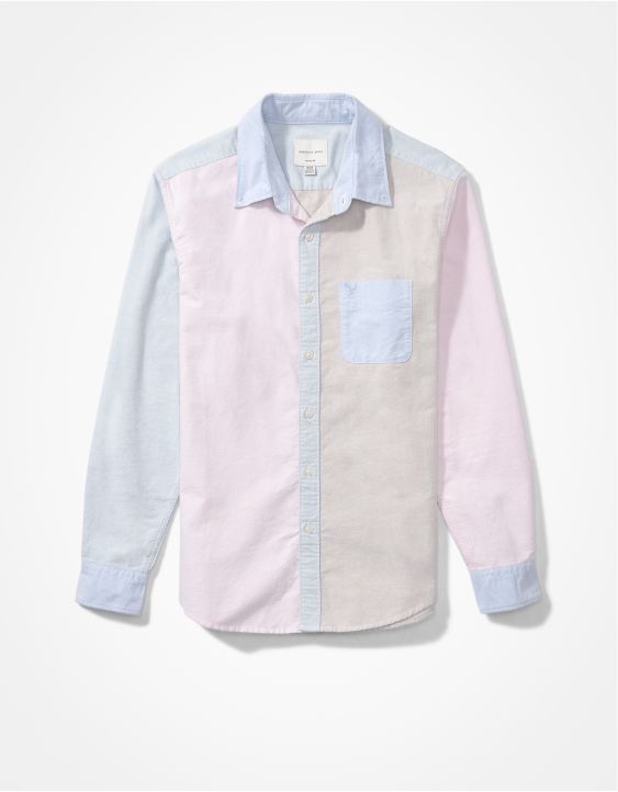 AE Classic Fit Colorblock Oxford Button-Up Shirt