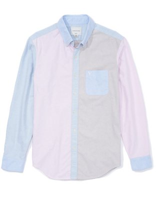 AE Camisa Oxford Slim Fit en colores contrastantes con botones