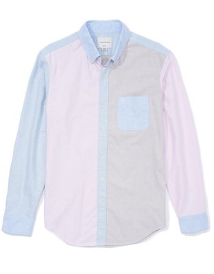 AE Slim Fit Colorblock Oxford Button-Up Shirt