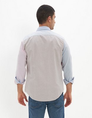 AE Slim Fit Colorblock Oxford Button-Up Shirt