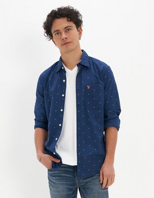 AE Printed Slim Fit Everyday Button-Up Shirt