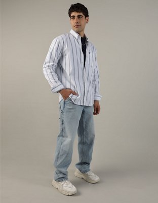AE Striped Everyday Oxford Button-Up Shirt