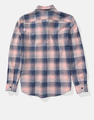 Мужские рубашки American Eagle AE Everyday Plaid Button-Up Shirt — фото 4