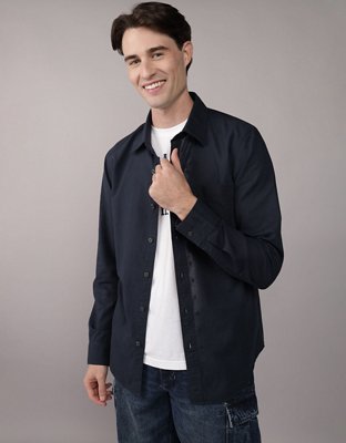 AE Camisa Slim Fit Everyday estampada con botones