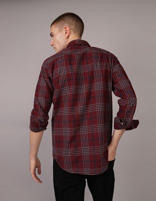 AE Everyday Camisa Slim Fit de Diseño Escocés con Botones