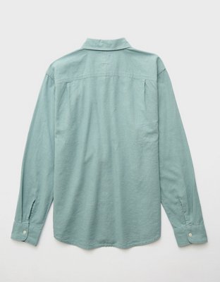 AE Long-Sleeve Linen-Blend Button-Up Shirt