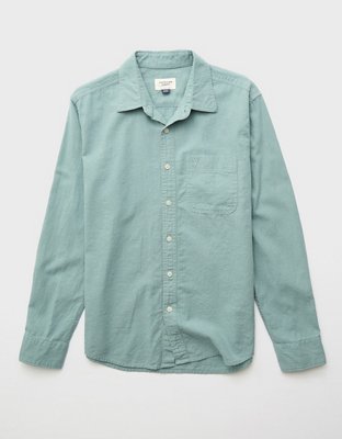AE Long-Sleeve Linen-Blend Button-Up Shirt
