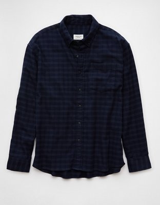 AE Everyday Plaid Flannel Button-Up Shirt