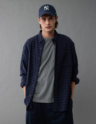 AE Everyday Plaid Flannel Button-Up Shirt