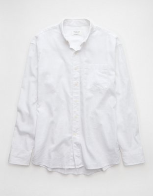 AE Everyday Relaxed Linen-Blend Button-Up Shirt