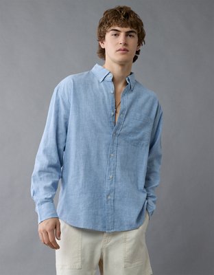 american eagle dress shirts Blue American Eagle Dress Shirts American Eagle Men Blue Slim Fit Everyday  Button Up Shirt