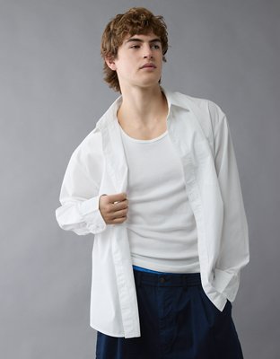 AE Everyday Relaxed Poplin Button-Up Shirt