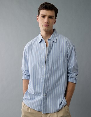 AE Everyday Relaxed Poplin Button-Up Shirt