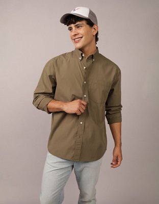 AE Everyday Relaxed Poplin Button-Up Shirt