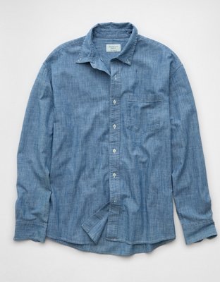 AE Everyday Relaxed Chambray Button-Up Shirt