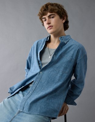 AE Everyday Relaxed Chambray Button-Up Shirt