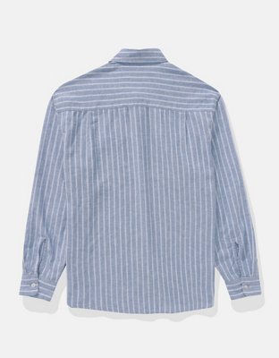 AE Everyday Camisa de Mezcla de Lino de Fit Relajado con Botones