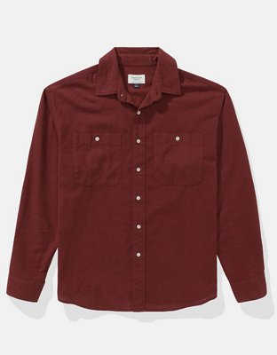 AE Everyday Camisa de Mezcla de Lino de Fit Relajado con Botones