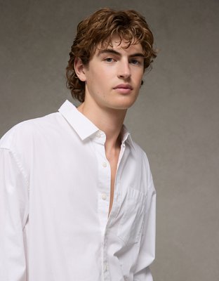 AE Everyday Relaxed Fit Poplin Button-Up Shirt