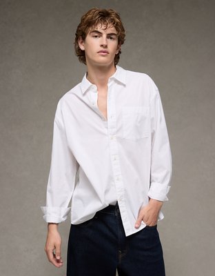 AE Everyday Relaxed Fit Poplin Button-Up Shirt