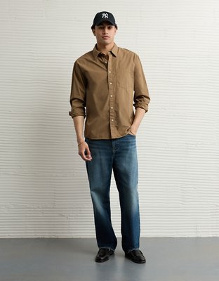 AE Everyday Relaxed Poplin Button-Up Shirt