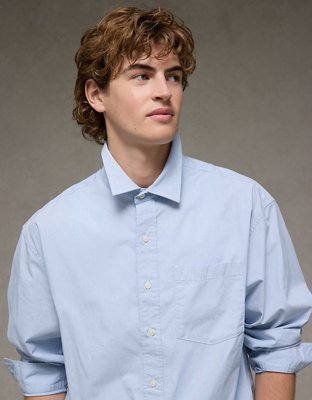 AE Everyday Relaxed Fit Poplin Button-Up Shirt