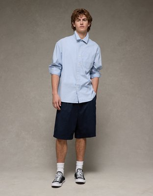 AE Everyday Relaxed Fit Poplin Button-Up Shirt