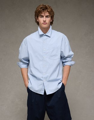 AE Everyday Relaxed Fit Poplin Button-Up Shirt