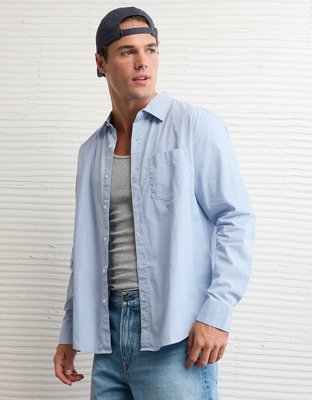 AE Everyday Relaxed Fit Poplin Button-Up Shirt