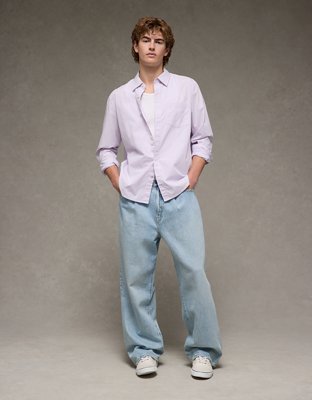 AE Everyday Relaxed Fit Poplin Button-Up Shirt
