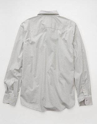 AE Everyday Relaxed Fit Plaid Button-Up Shirt