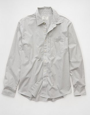 AE Everyday Relaxed Fit Plaid Button-Up Shirt