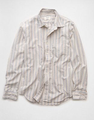 AE Everyday Slim Fit Oxford Striped Button-Up Shirt