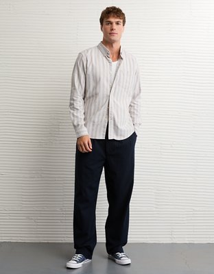 AE Everyday Slim Fit Oxford Striped Button-Up Shirt