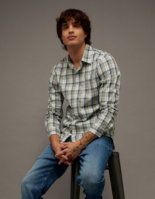 Camisa de popelina con botones AE