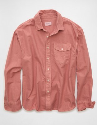 dress shirts american eagle AE Standard Fit Poplin Button-Up Shirt Men's White S