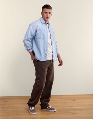 AE Relaxed Fit Denim Button-Up Shirt