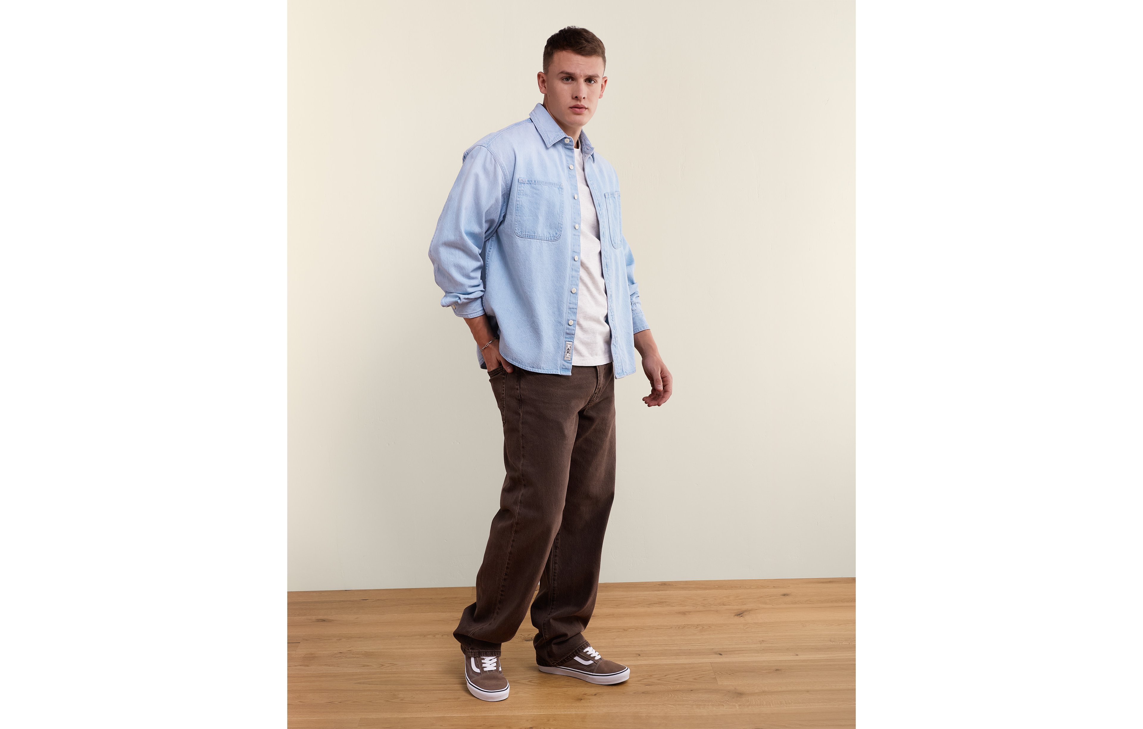 AE Relaxed Fit Denim Button-Up Shirt