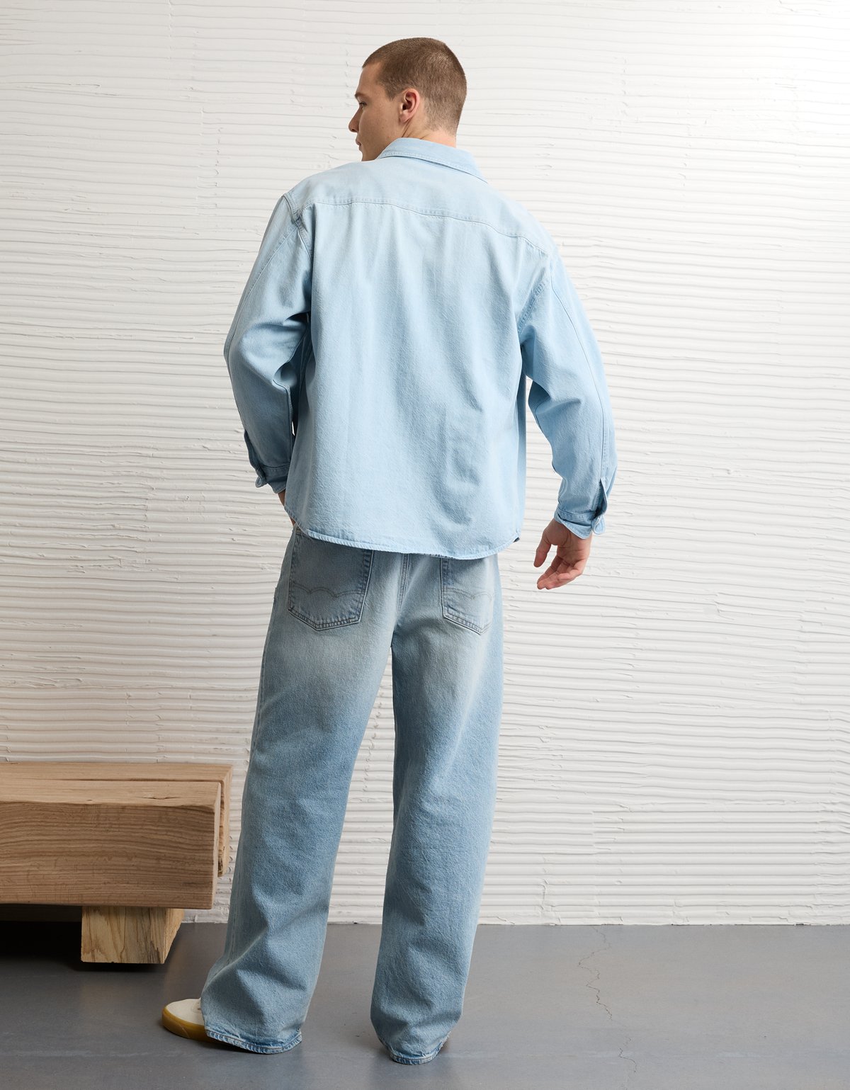 AE Relaxed Fit Denim Button-Up Shirt - image 2