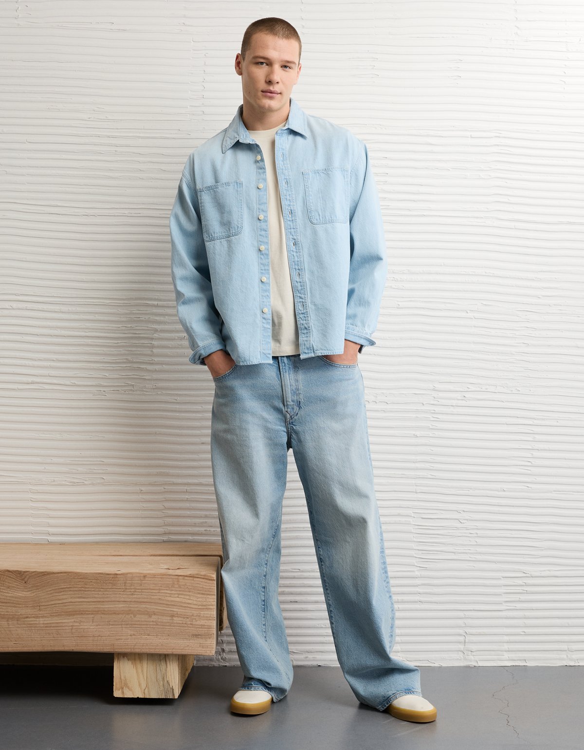 AE Relaxed Fit Denim Button-Up Shirt - image 5