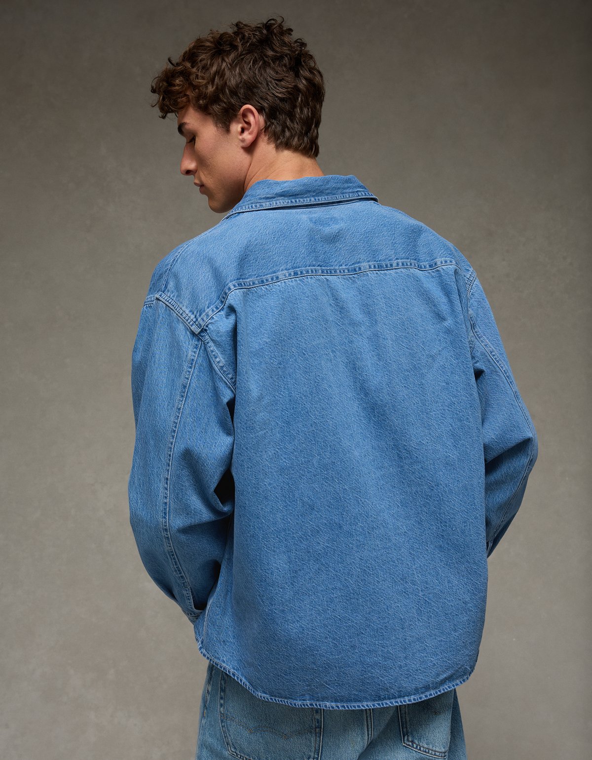 AE Relaxed Fit Denim Button-Up Shirt - image 3