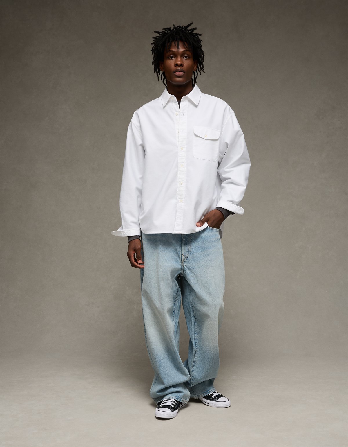 AE Relaxed Fit Oxford Button-Up Shirt - image 5