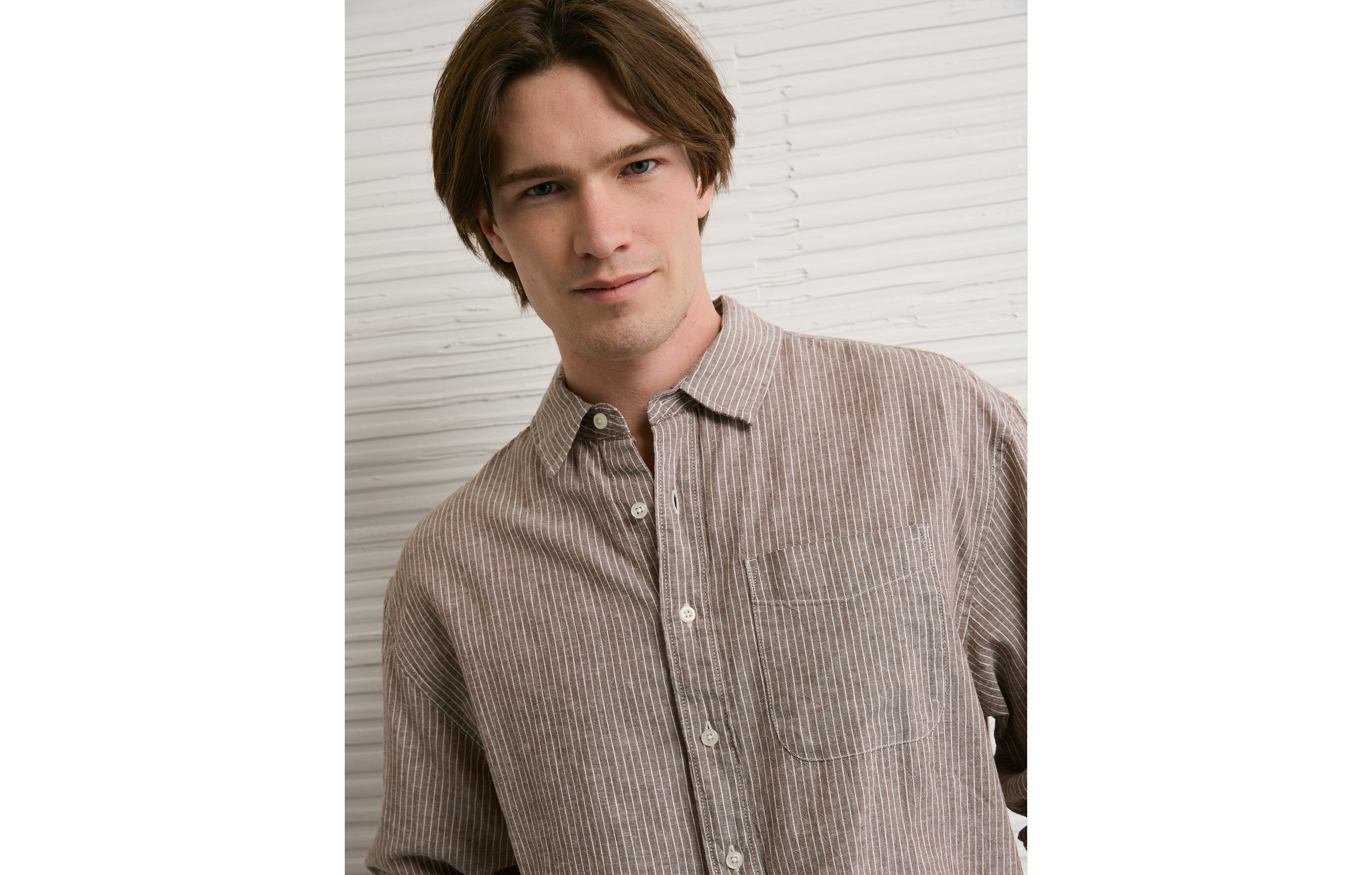 AE Relaxed Fit Linen-Blend Button-Up Shirt