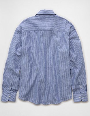 AE Relaxed Fit Linen-Blend Button-Up Shirt